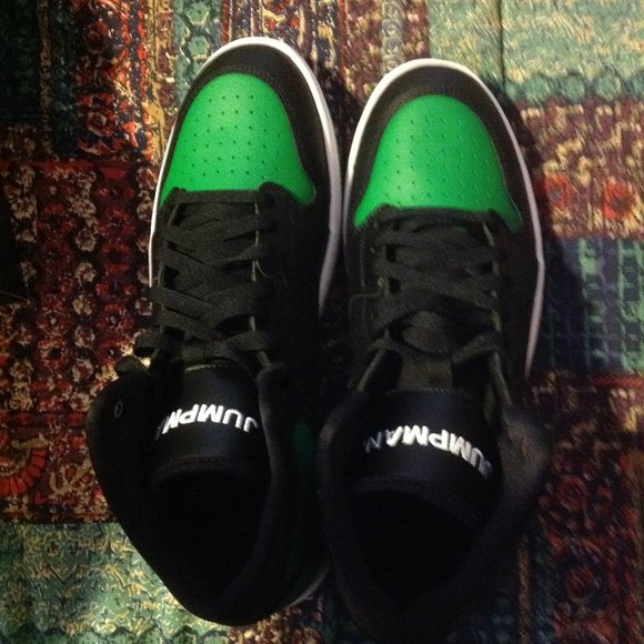 Jordan  Access Men\'s Black, Green & White Leather Sneakers - 11.5 - New in Box main image 6